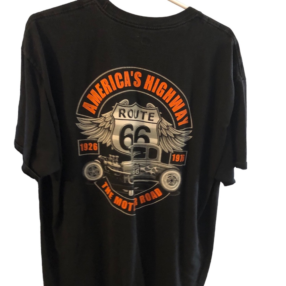 America's Highway T-shirt Route 66 The Mother Road Hot Rod Men's Tee Hanes XL